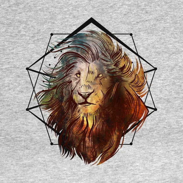 Sacred Geometry Lion II by Manfish Inc.